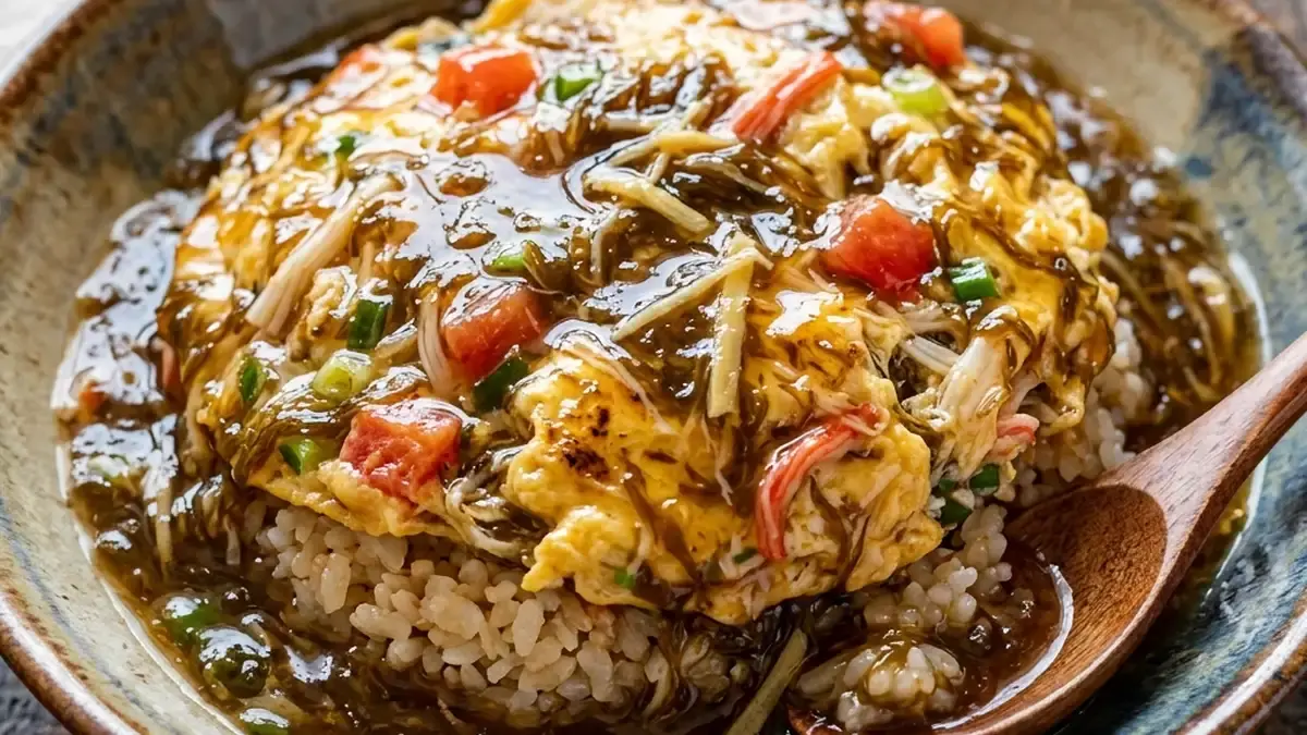 アカモクたっぷり天津飯