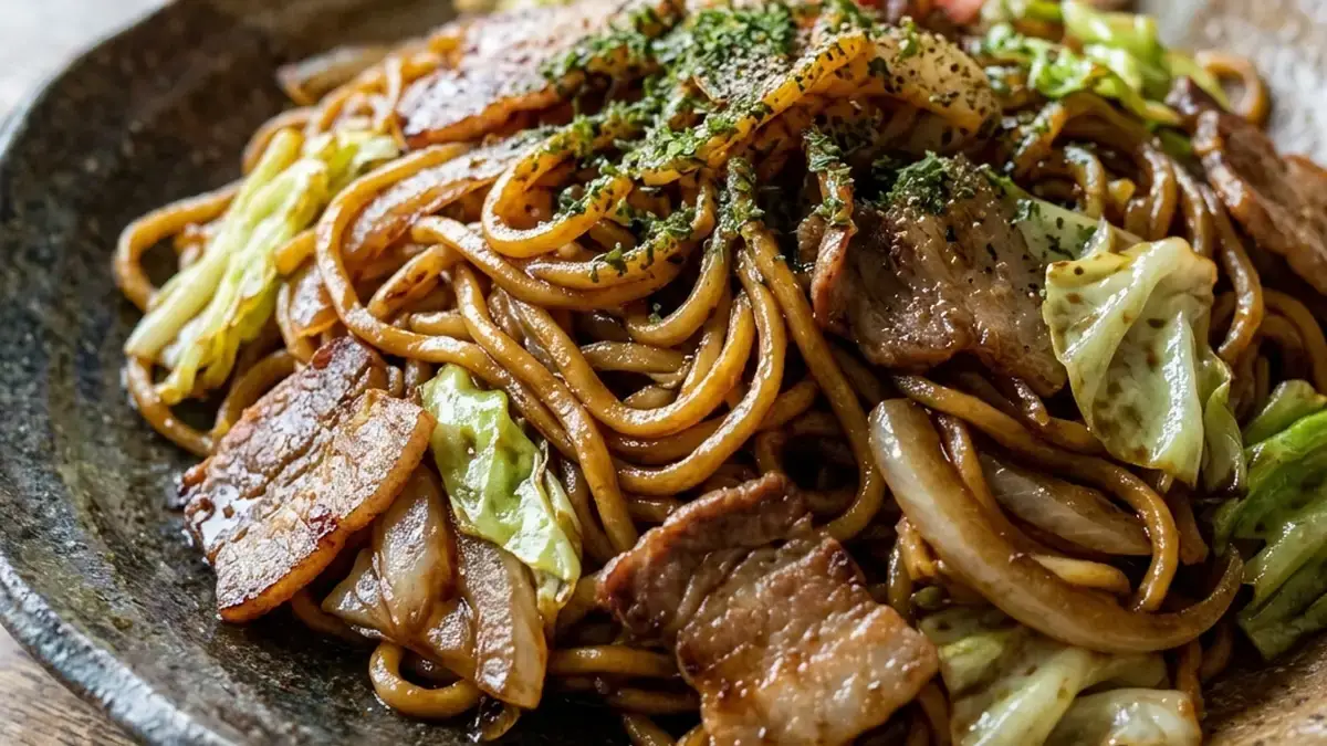 豚肉とキャベツの焼きそば