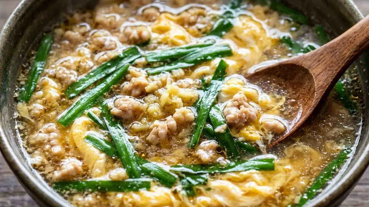 鶏ひき肉としょうがのホットスープ
