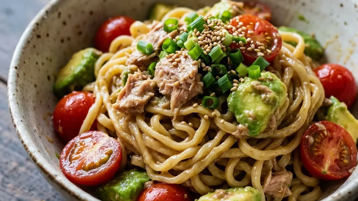 ツナとアボカドのあえ麺