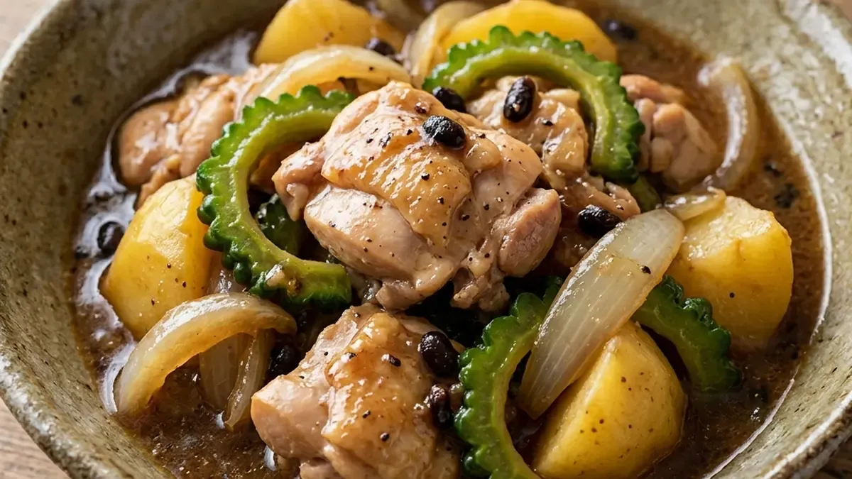 ゴーヤーと鶏肉の豆豉煮込み