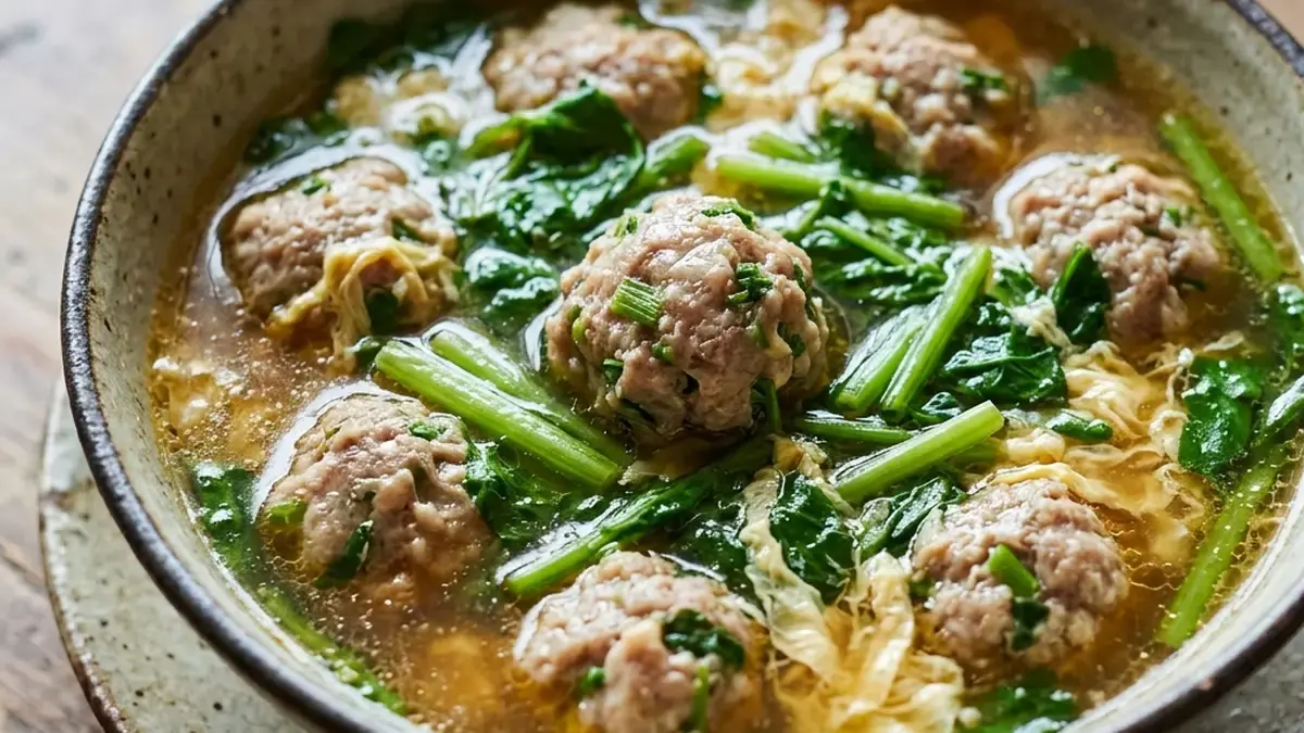 クレソンと肉だんごのスープ