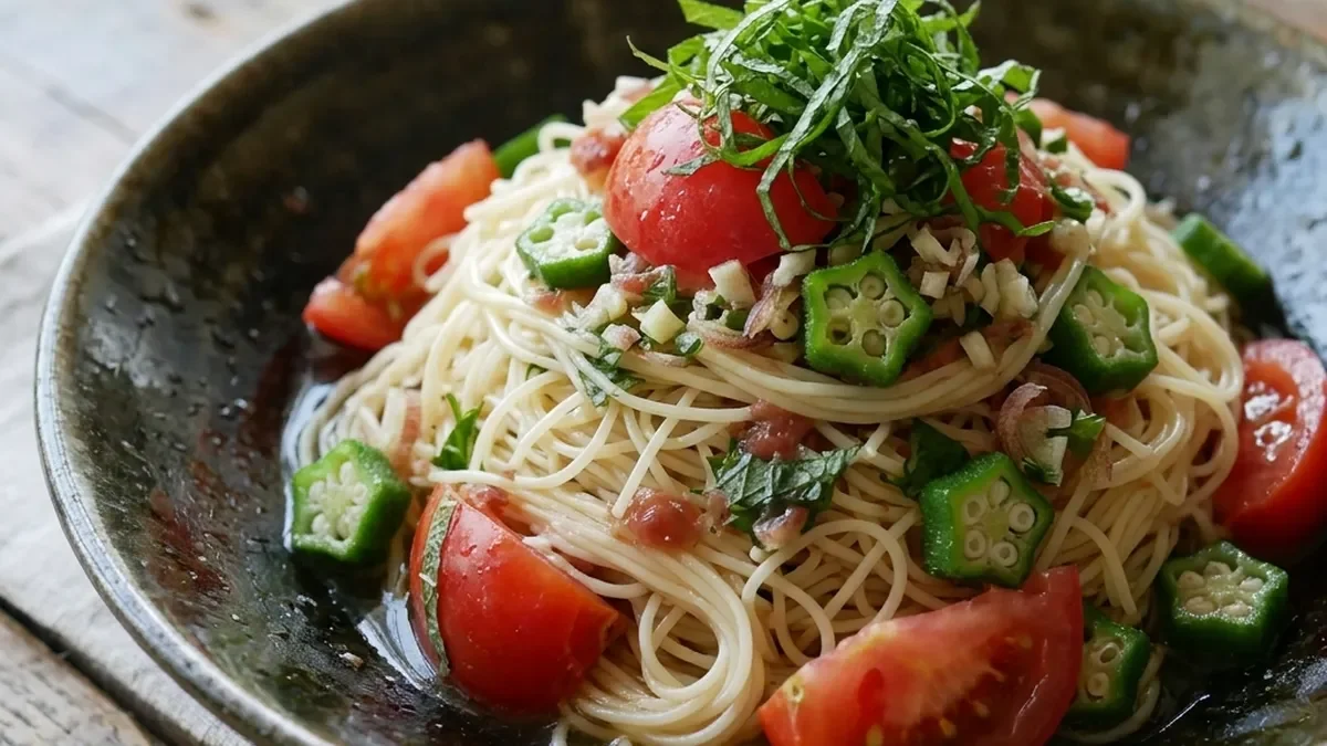 夏野菜の冷製パスタ
