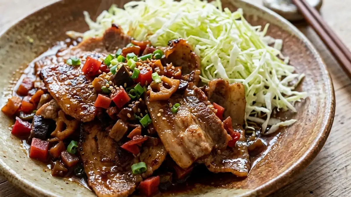 豚肉の福神漬け炒め