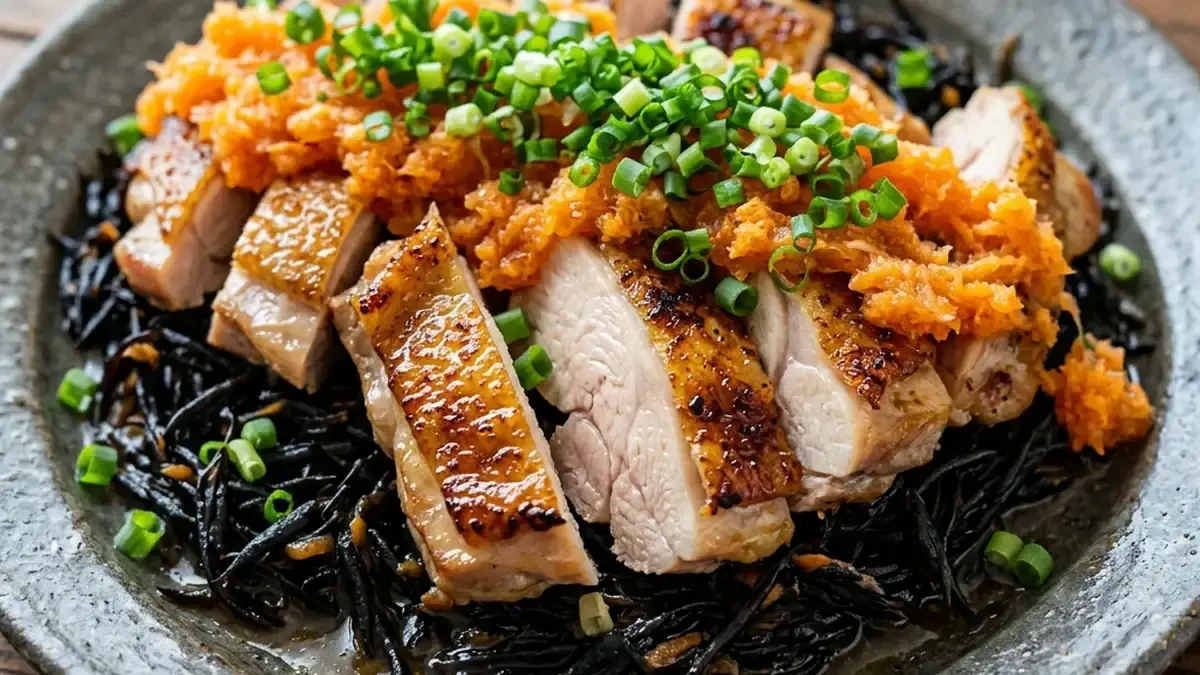 ひじきと鶏肉のにんじんあえ