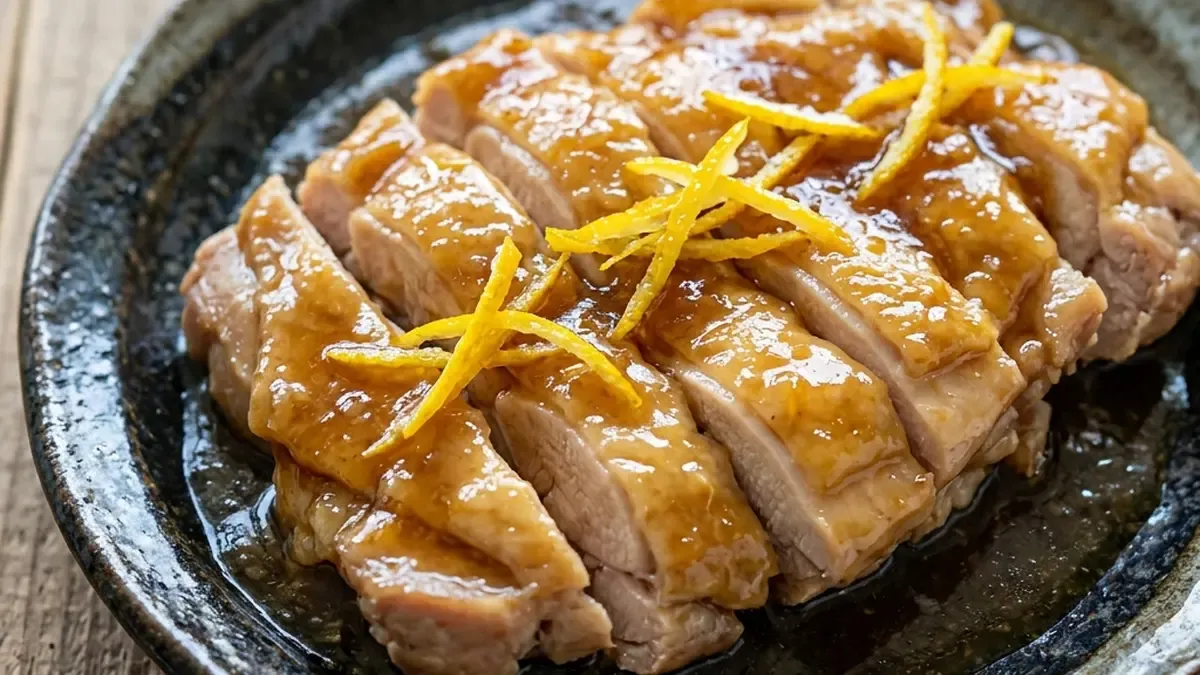 蒸し鶏のあんかけ