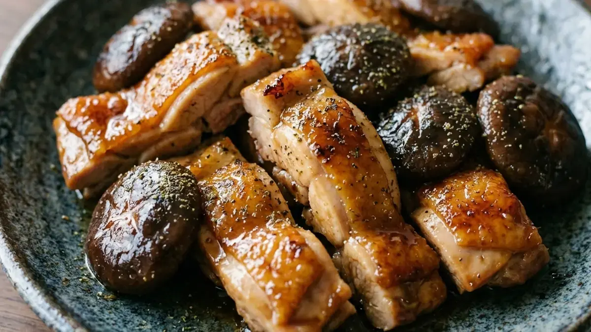 鶏肉としいたけのくわ焼き