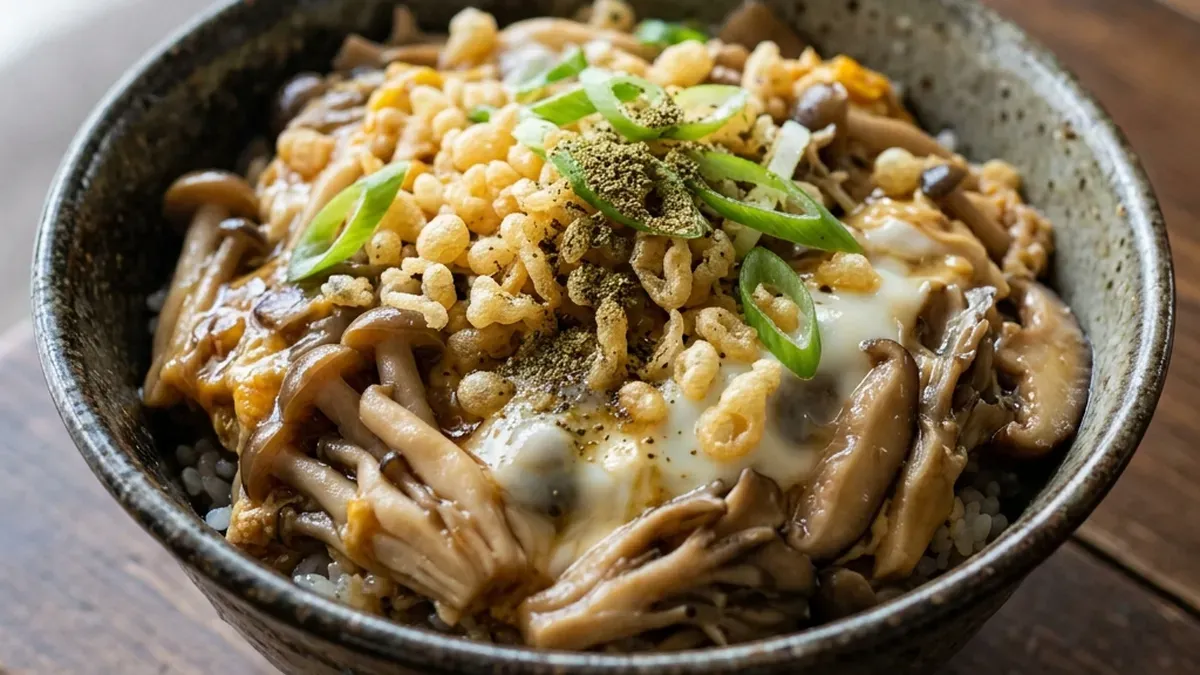 きのこの揚げない天丼