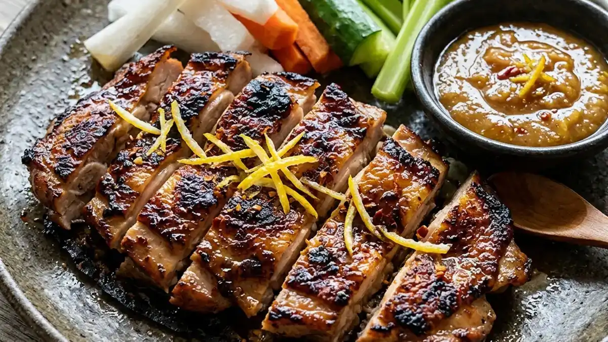 鶏もも肉の漬け焼き ゆず風味