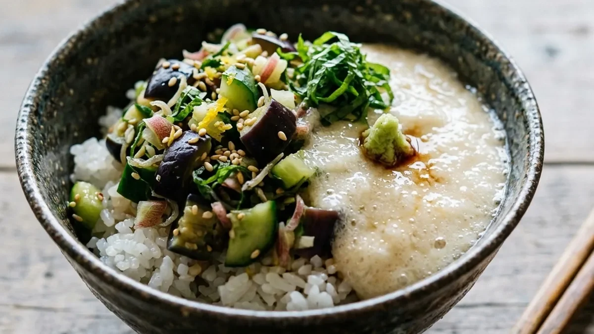 しば漬けのとろろご飯