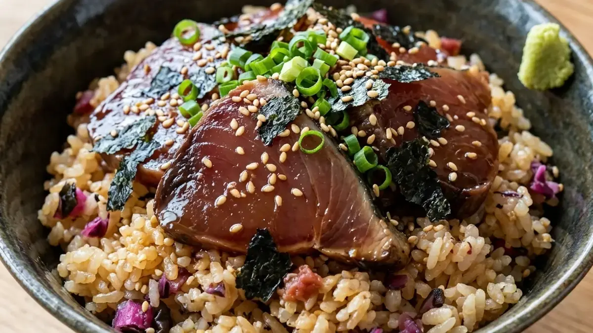かつおと漬物のちらしずし風
