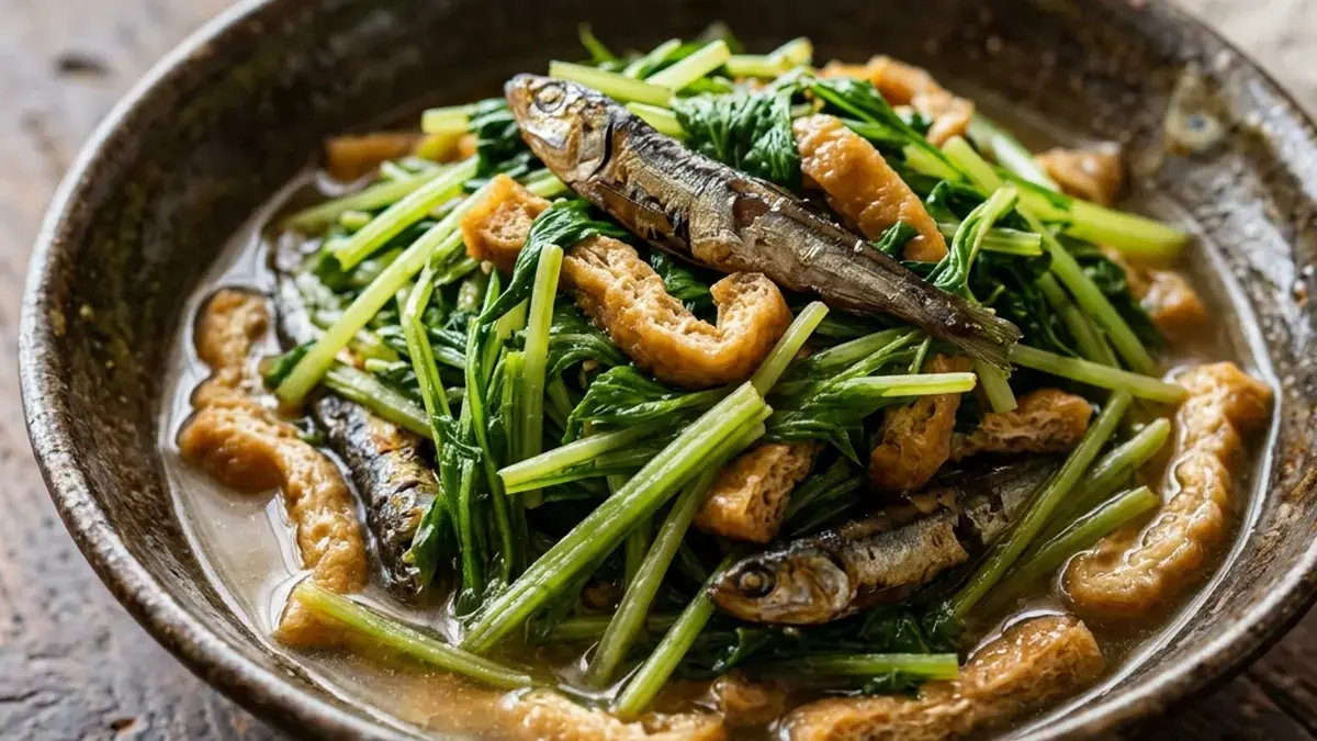 水菜と揚げの炊いたん