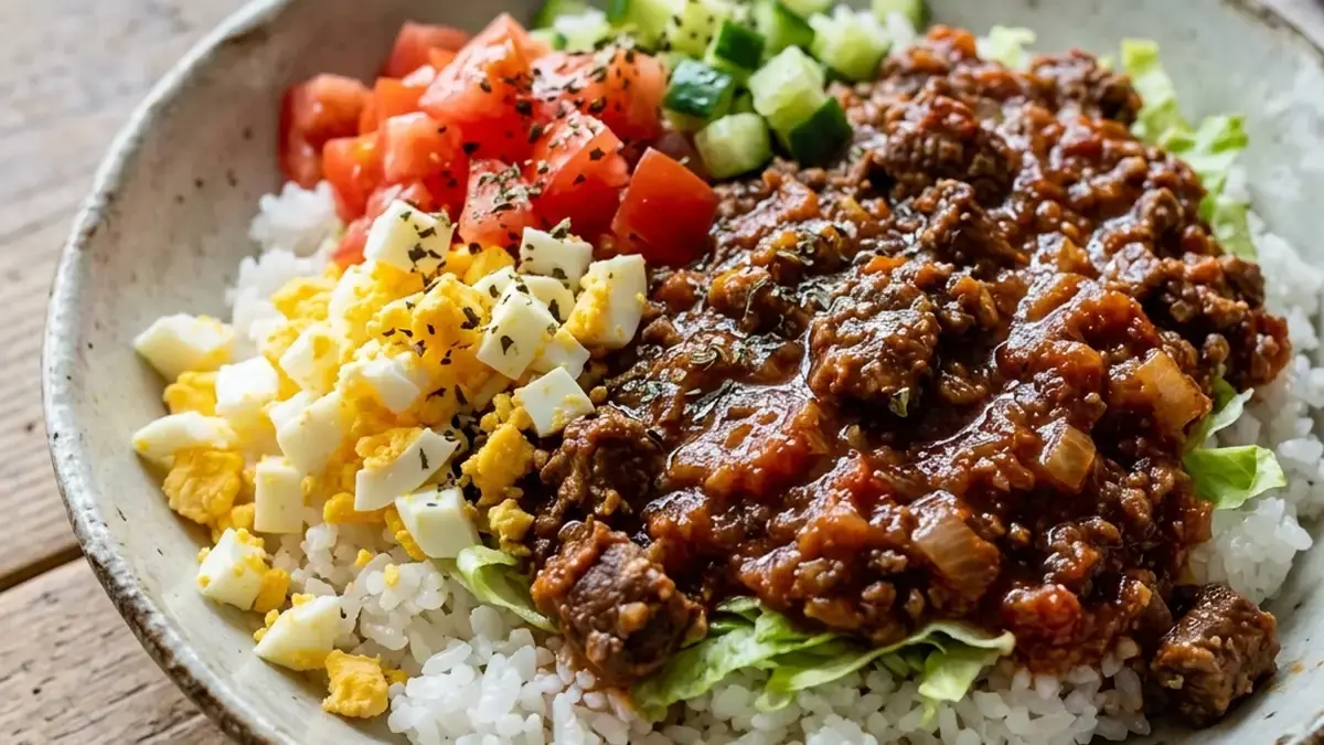 トマトのミートソースライス