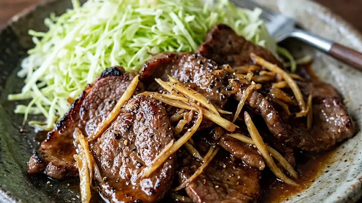鹿肉のしょうが焼き