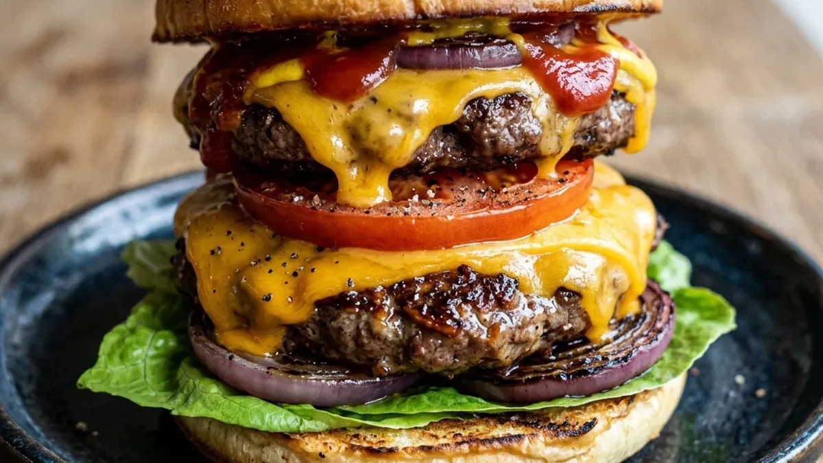 シカのダブルチーズバーガー