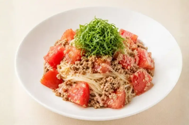 【きょうの料理】トマトとひき肉のごまドレあえ麺のレシピ 山本ゆりさんボリュームたっぷり!夏のおうち麺