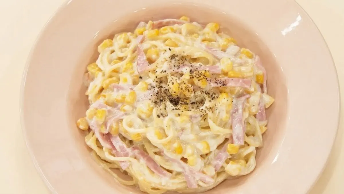 とうもろこしの豆腐クリームパスタ