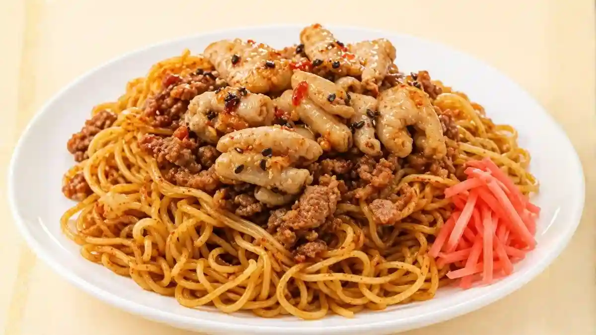 嵐山辛モツ焼そば