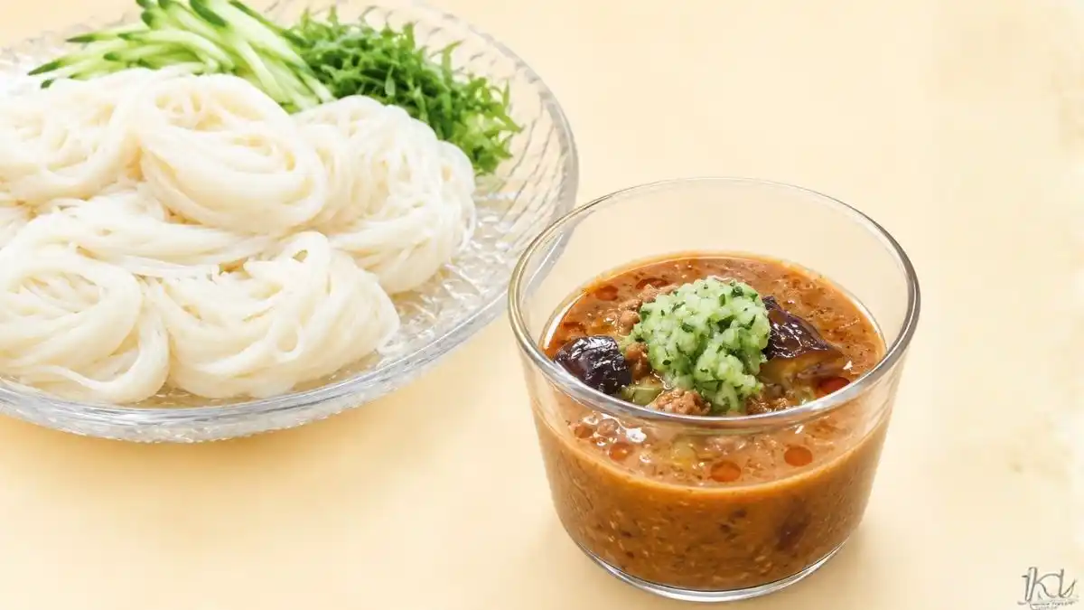 きゅうり酢がけ坦々そうめん
