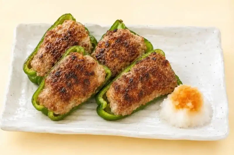 【あさイチ】ピーマンの肉詰めのレシピ こじまぽん助さんのみんなゴハンだよ