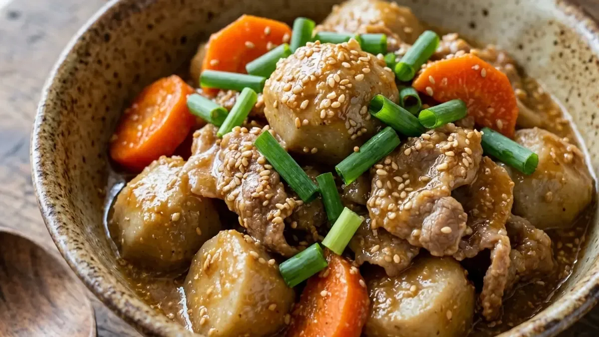 里芋と豚肉のごまみそ煮