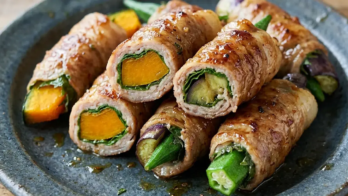 夏野菜の豚しそ巻き