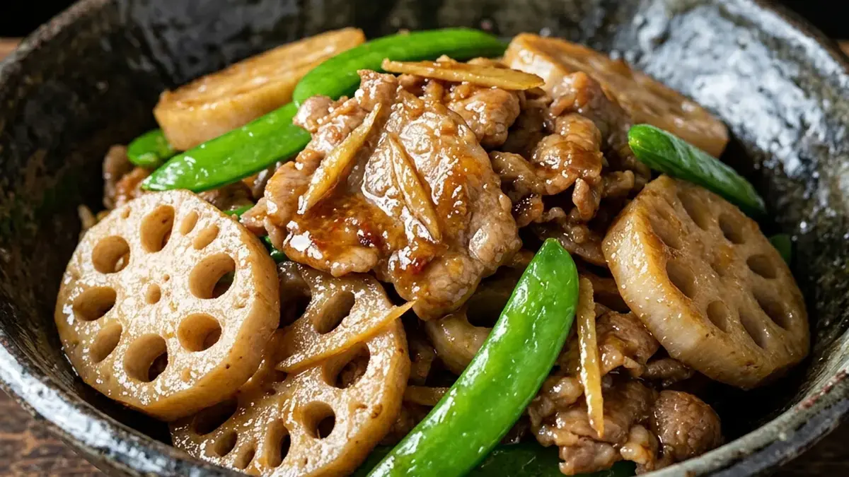 れんこんと豚肉の中国風炒め煮