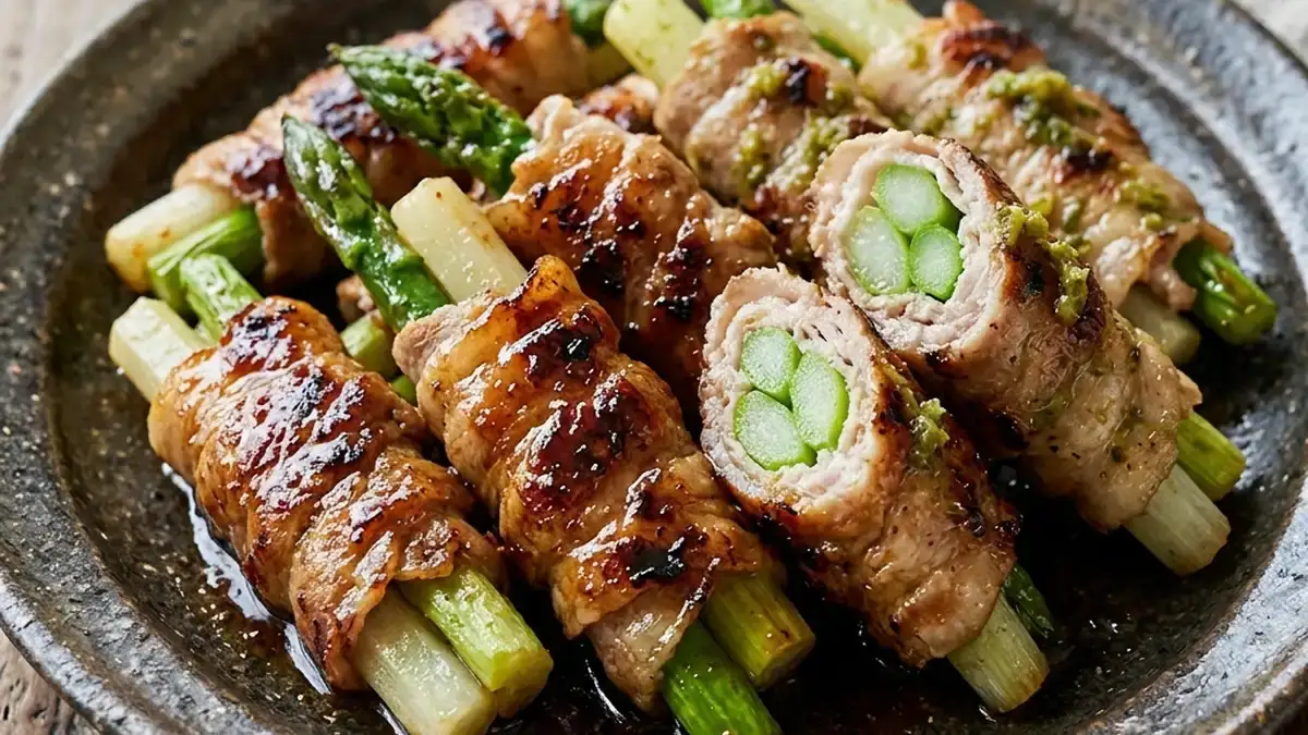 豚薄切り肉の野菜巻き