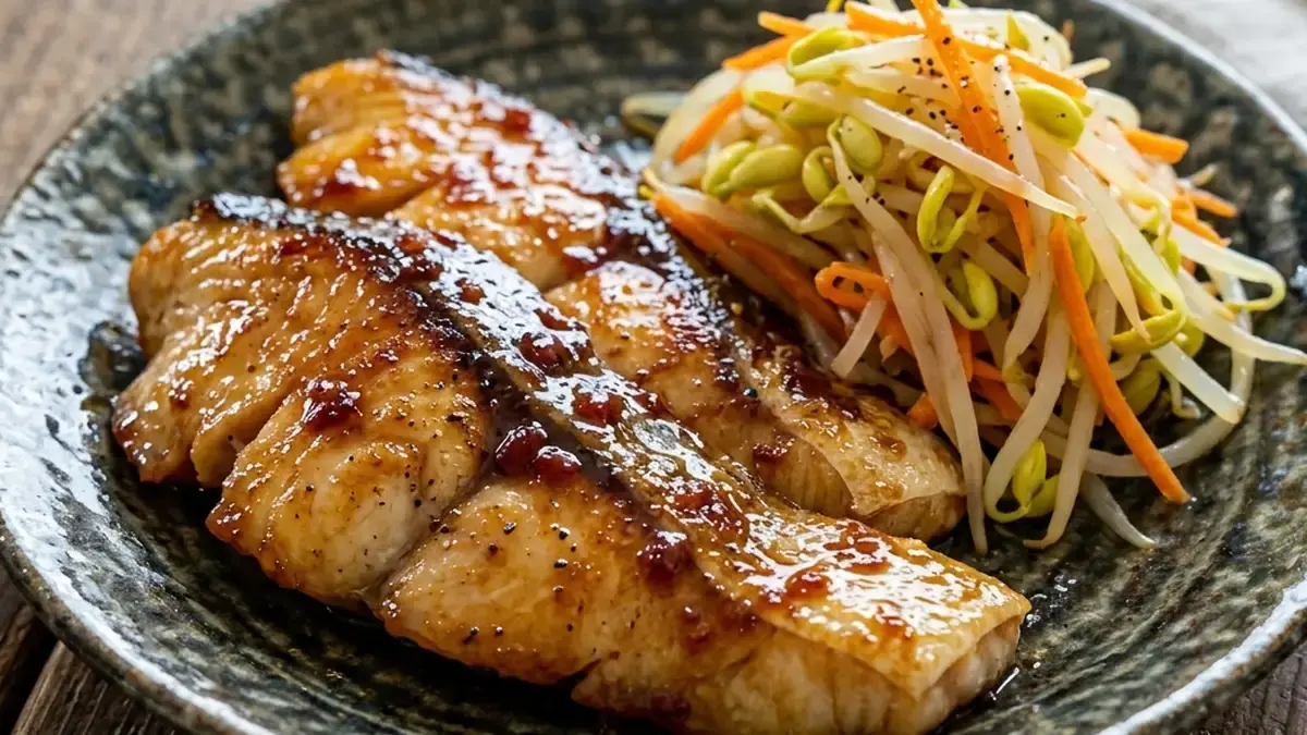 切り身魚の梅照り焼き