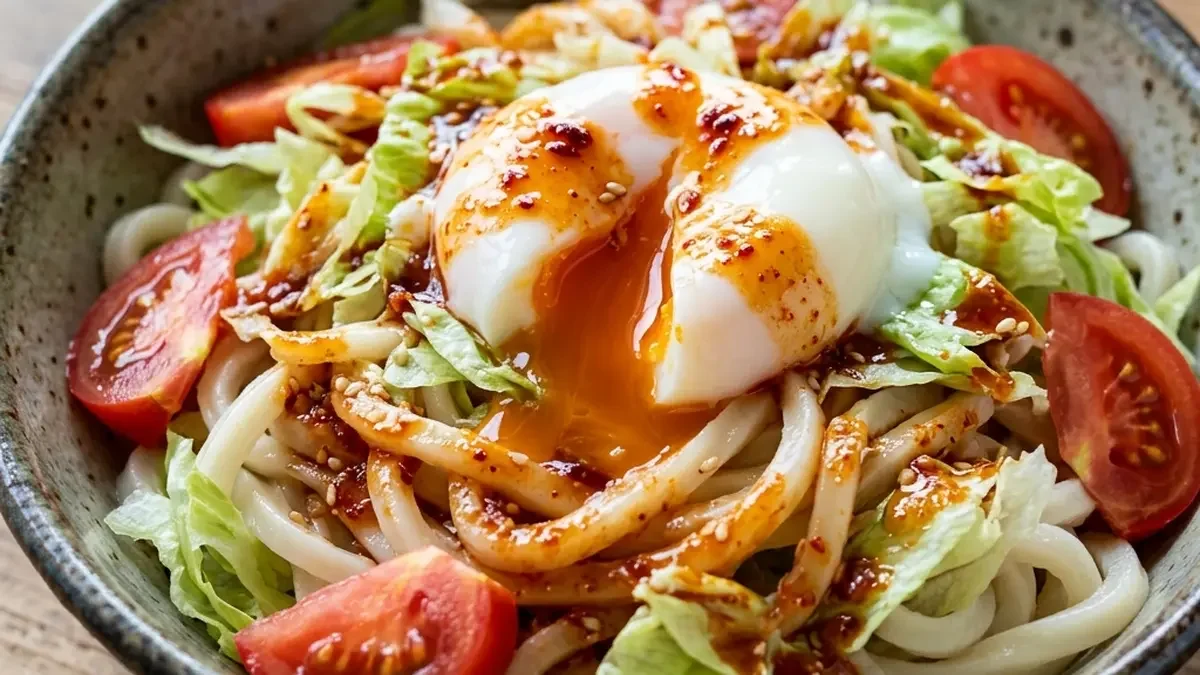 ピリ辛うどん 温玉のせ