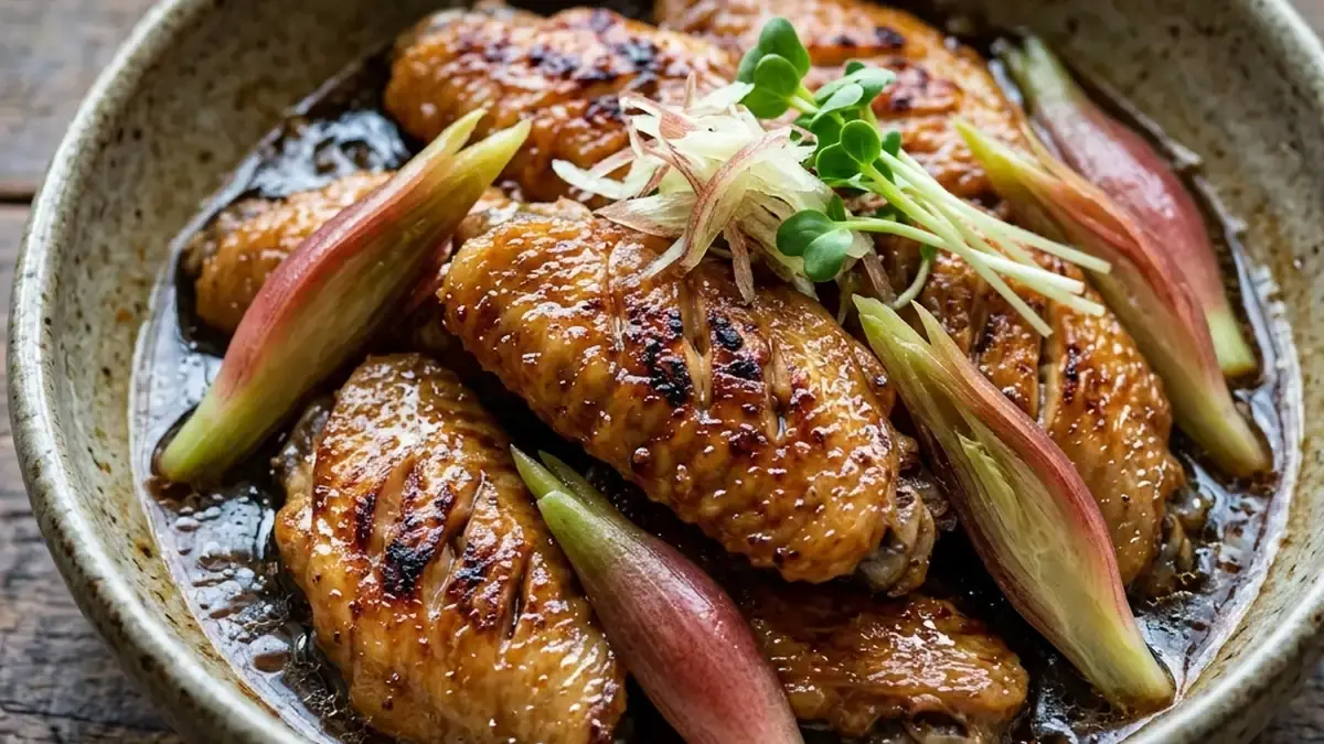 鶏手羽とみょうがの酢煮