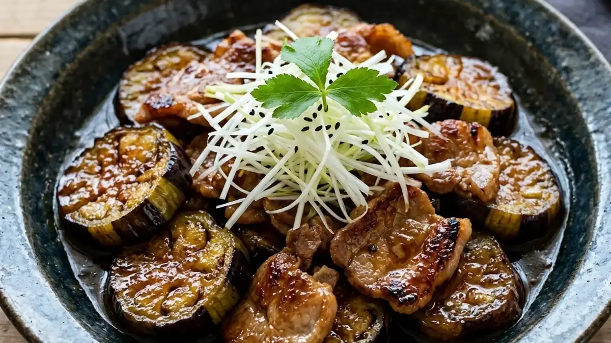 秋なすと豚肉のしょうが焼き