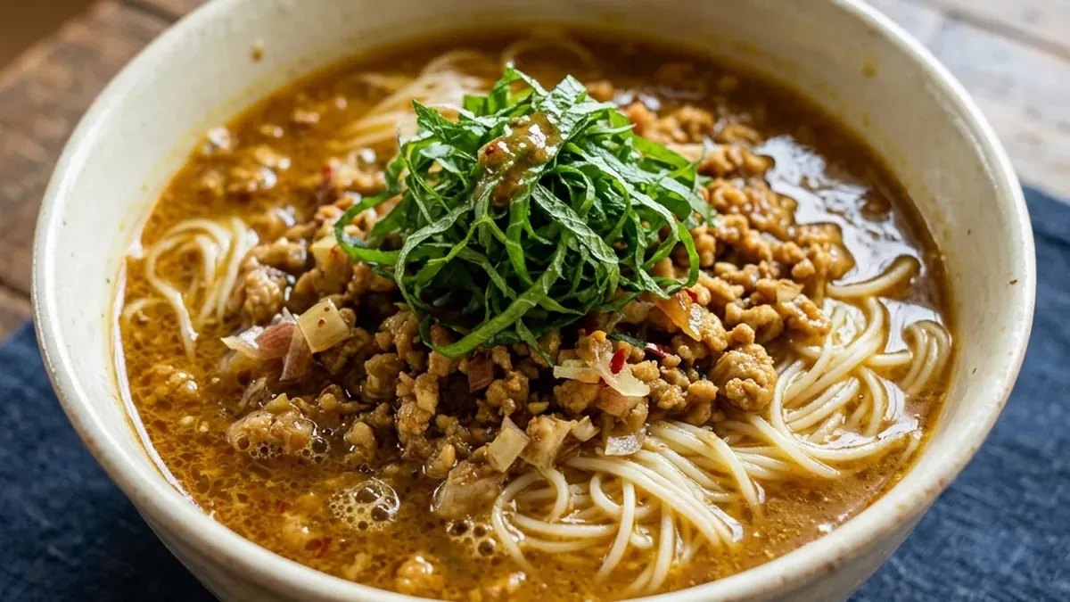 鶏ひき肉のさっぱりカレーそうめん