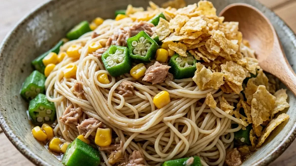ツナ入りぶっかけそうめん