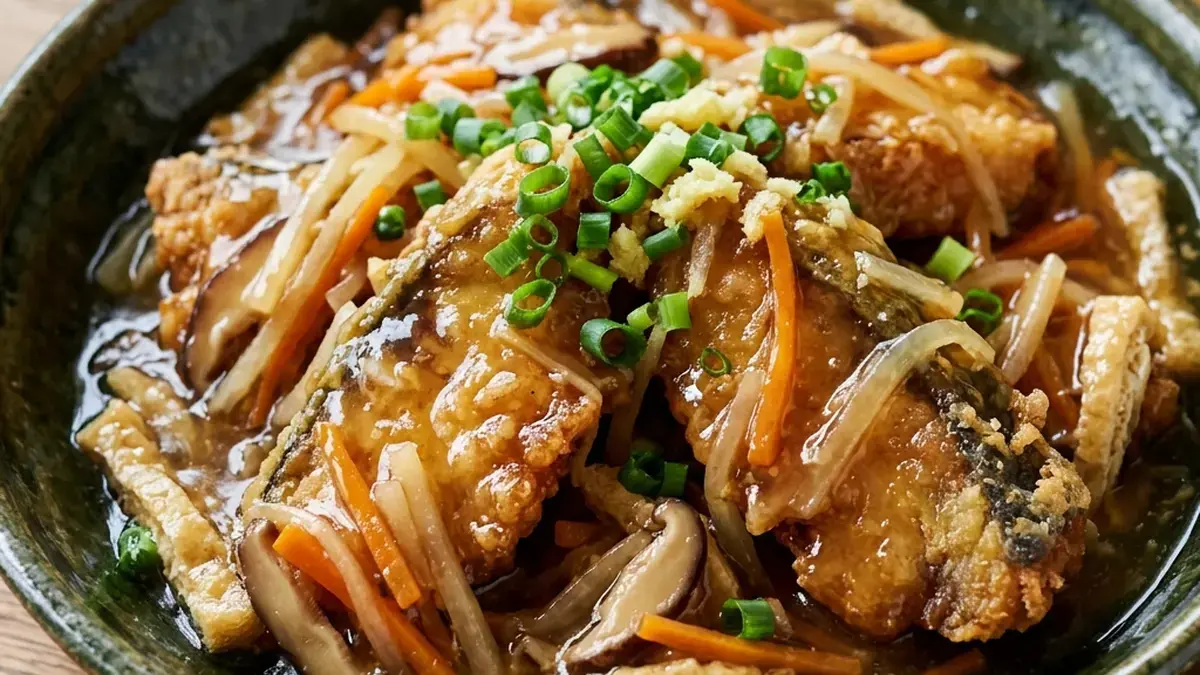 揚げぶりの野菜あんかけ