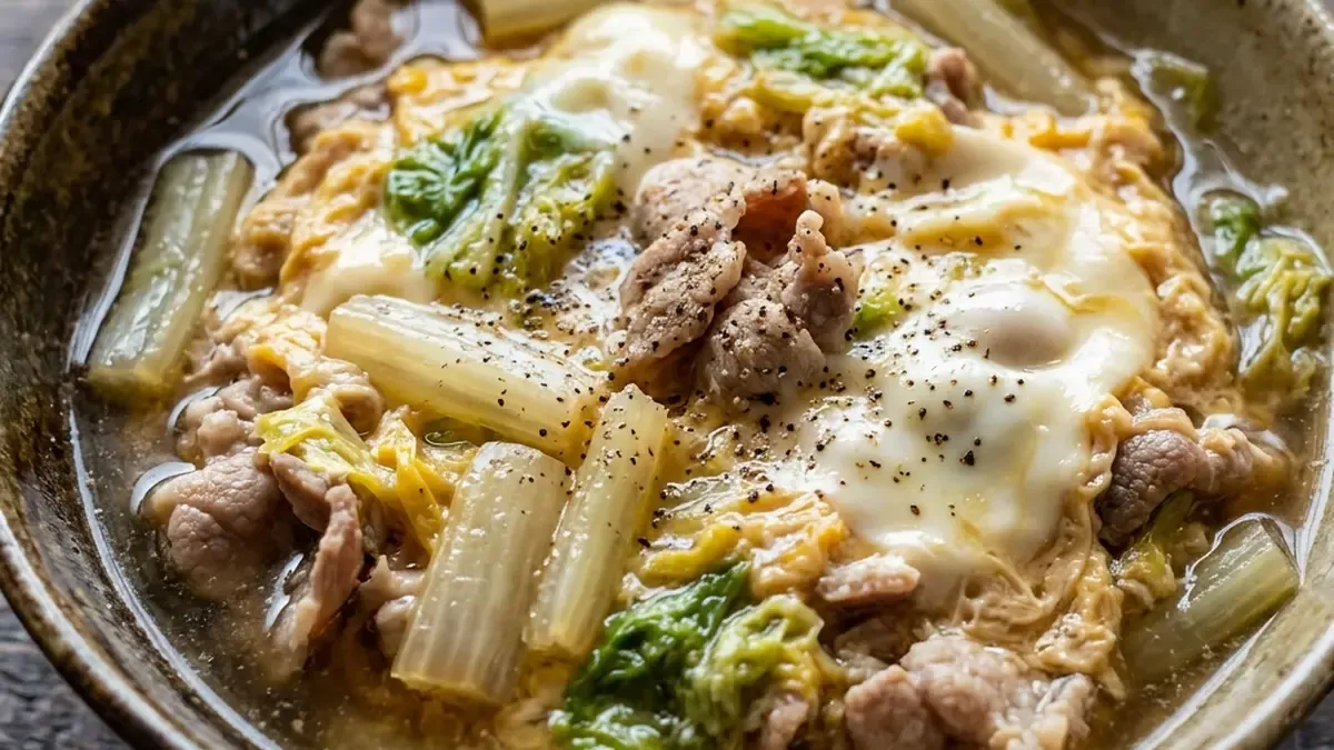 豚肉と白菜の卵とじ