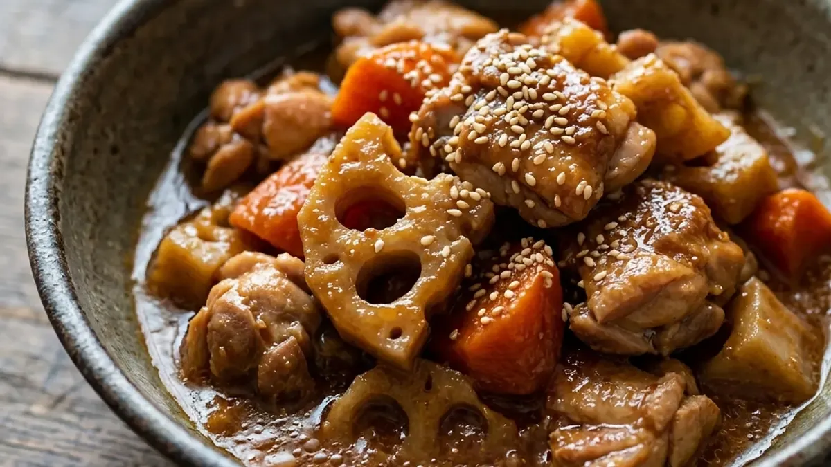 鶏肉とれんこんの酢みそ煮