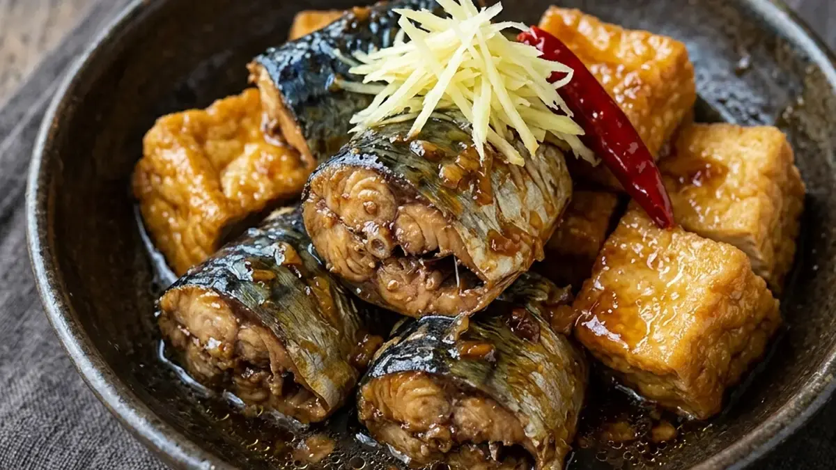 さんまと厚揚げのポン酢煮