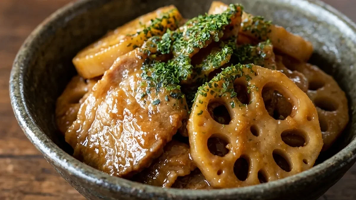 豚肉とれんこんのみそ煮