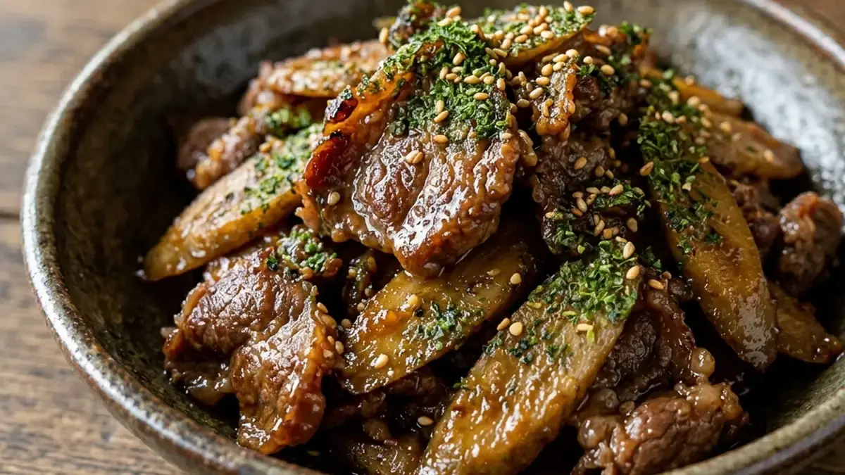 牛肉とごぼうのみそ炒め