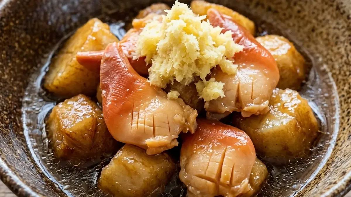 ほっき貝と揚げ里芋の煮物