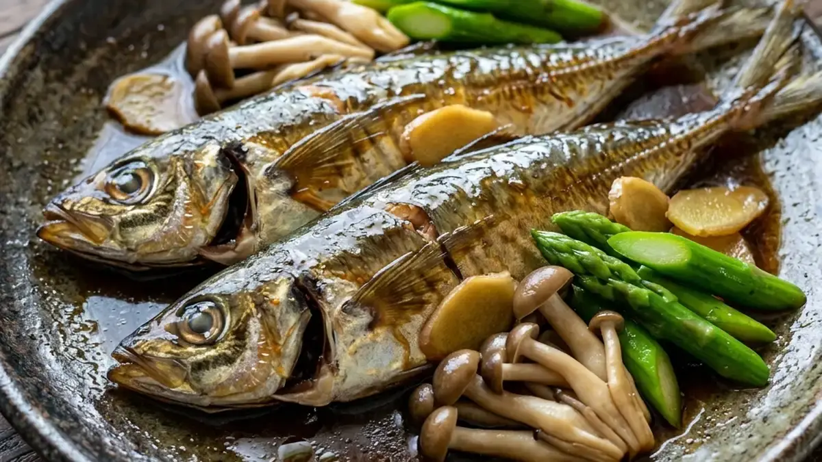 あじのしょうが緑茶煮
