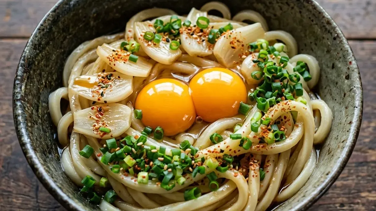 らっきょう釜玉うどん