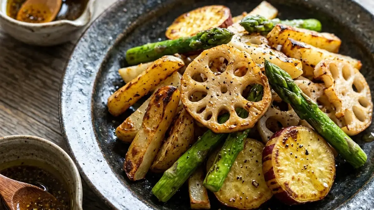 新じゃがと根菜の焼きサラダ