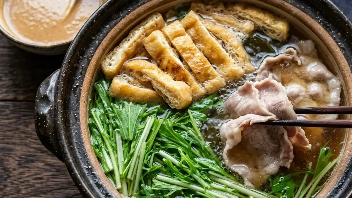 水菜と揚げの鍋