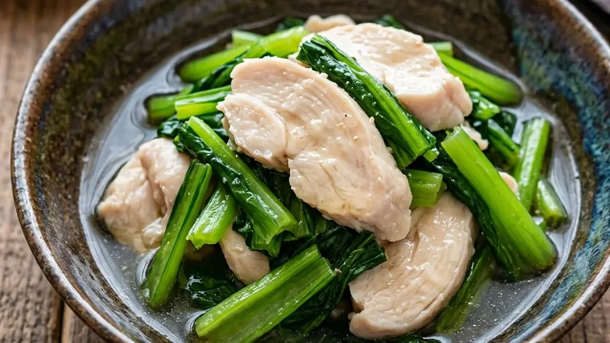 小松菜と鶏肉のおひたし
