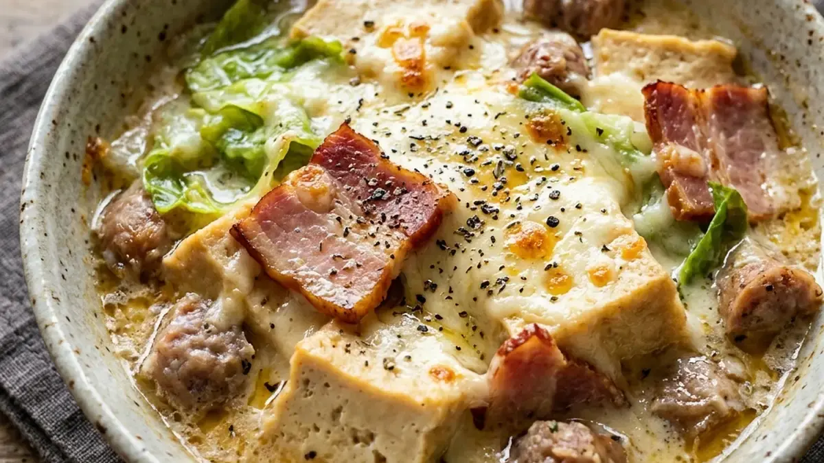 高野豆腐とベーコンのチーズクリーム煮
