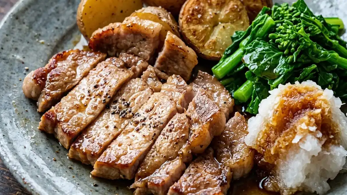 豚薄切り肉のボリュームステーキ