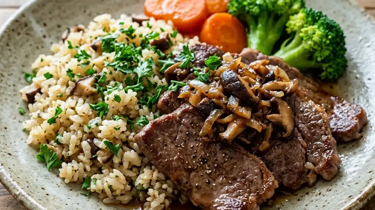 牛肉のソテーとバターライス