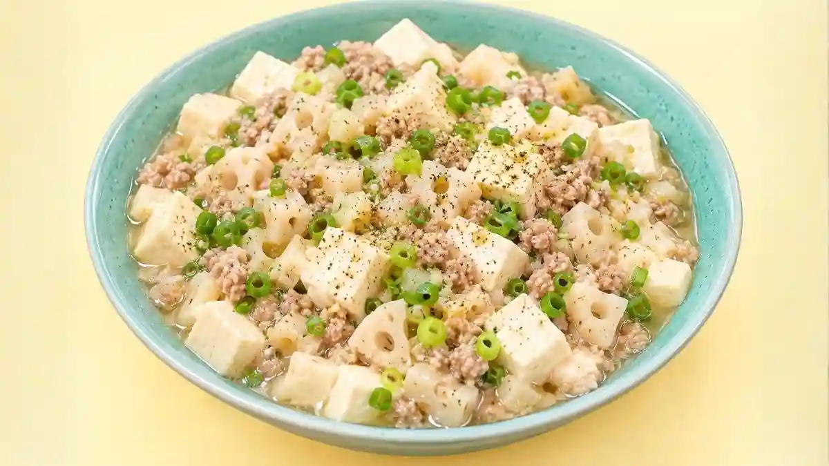 れんこんの塩マーボー豆腐